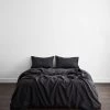 Charcoal 100% French Flax Linen Bedding Set -Bed Series Store BEDDINGSET01