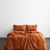 Rust 100% French Flax Linen Bedding Set
