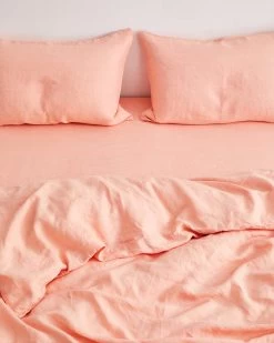 Peach 100% French Flax Linen Bedding Set 11 Peach 100% French Flax Linen Bedding Set -Bed Series Store BEDDINGSET02 599699a7 f639 4990 8bee f3da25d46ae0