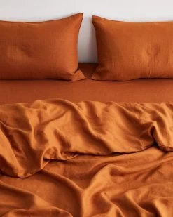 Rust 100% French Flax Linen Bedding Set 11 Rust 100% French Flax Linen Bedding Set -Bed Series Store BEDDINGSET02 fc9c6051 f894 4e6b a0ea a7a59b7e8e61