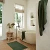 Olive 100% French Flax Linen Bath Mat -Bed Series Store BEDTHREADSMATOLIVE01