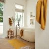 Turmeric 100% French Flax Linen Bath Mat -Bed Series Store BEDTHREADSMATTURMERIC01