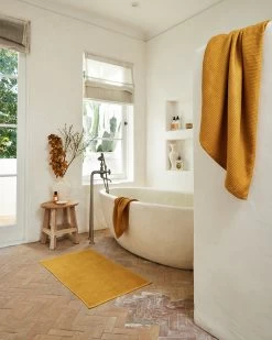 Turmeric 100% French Flax Linen Bath Mat