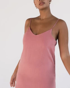 Pink Clay 100% French Flax Linen Midi Dress -Bed Series Store BEE THREADS FINALS 66