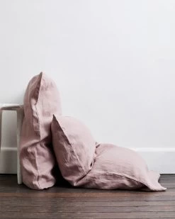 Lavender 100% French Flax Linen Pillowcases (Set Of Two)