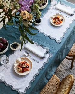 Petrol 100% French Flax Linen Tablecloth 11 Petrol 100% French Flax Linen Tablecloth -Bed Series Store BedThreads Petrol 03