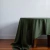 Olive 100% French Flax Linen Tablecloth 1 Olive 100% French Flax Linen Tablecloth -Bed Series Store BedThreads Tablecloth 2490