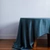 Petrol 100% French Flax Linen Tablecloth -Bed Series Store BedThreads Tablecloth 2510