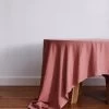 Pink Clay 100% French Flax Linen Tablecloth 2 Pink Clay 100% French Flax Linen Tablecloth -Bed Series Store BedThreads Tablecloths 112161