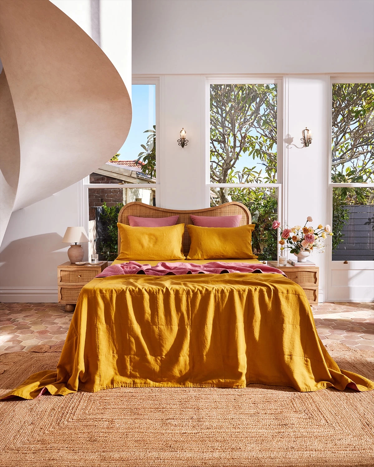 Pink Clay & Turmeric Two-Tone Quilt 4 Pink Clay & Turmeric Two-Tone Quilt - Image 2