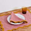 Pink Clay & Turmeric 100% French Flax Linen Scalloped Napkins (Set Of Four) -Bed Series Store BedThreads 04 06 202113967 jpg