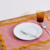 Pink Clay & Turmeric 100% French Flax Linen Scalloped Placemats (Set Of Four)