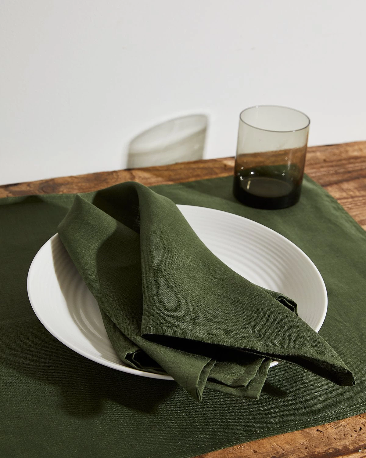 Olive 100% French Flax Linen Napkins (Set Of Four) 3 Olive 100% French Flax Linen Napkins (Set Of Four)