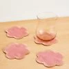 Pink Clay & Hazelnut 100% French Flax Linen Cloud Coasters (Set Of Four) 1 Pink Clay & Hazelnut 100% French Flax Linen Cloud Coasters (Set Of Four) -Bed Series Store CloudC PinkClayHazelnut 01