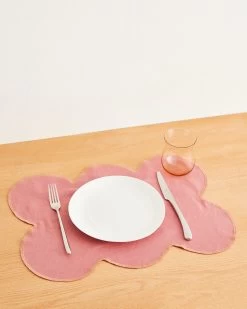 Pink Clay & Hazelnut 100% French Flax Linen Cloud Placemats (Set Of Four)