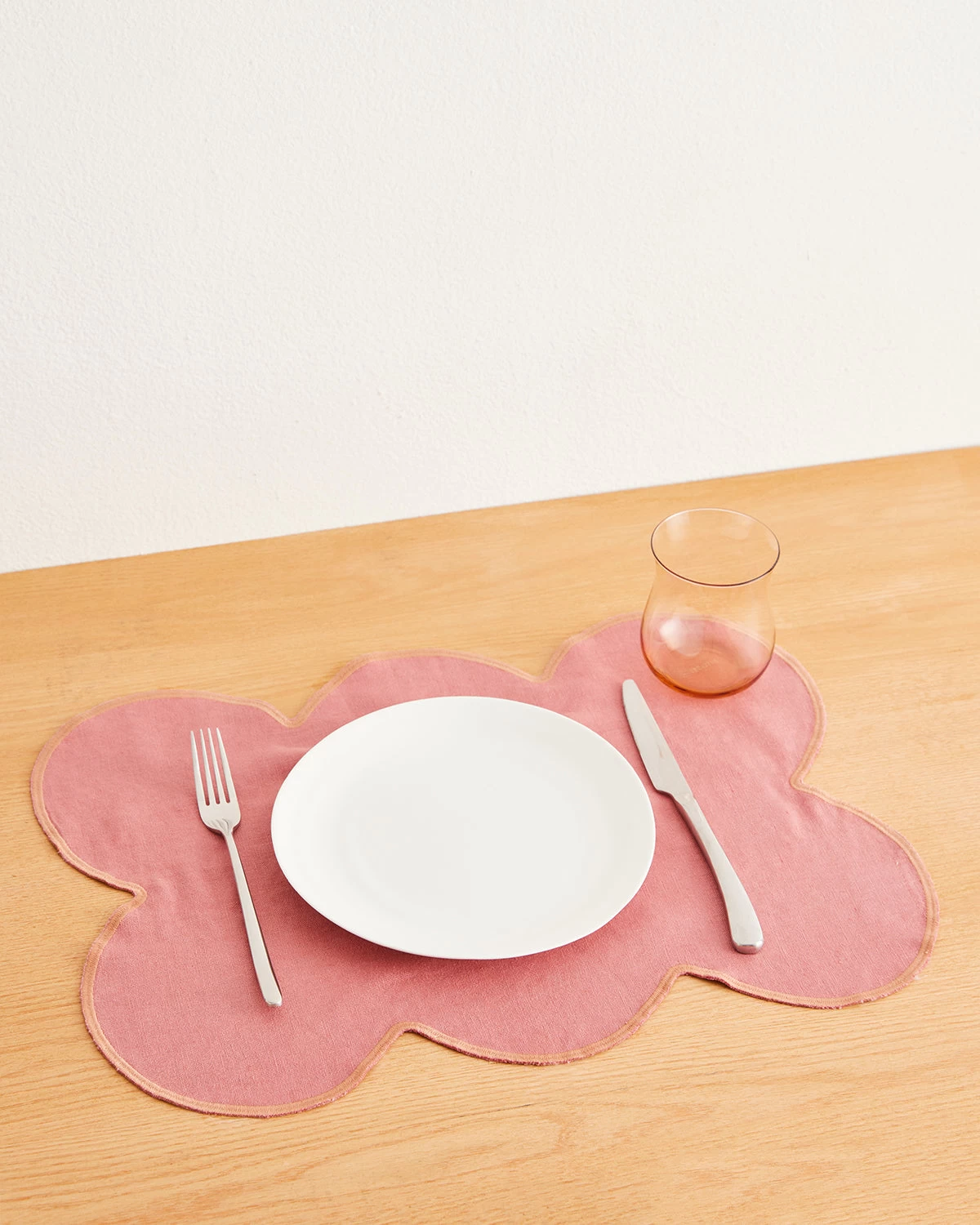 Pink Clay & Hazelnut 100% French Flax Linen Cloud Placemats (Set Of Four) 3 Pink Clay & Hazelnut 100% French Flax Linen Cloud Placemats (Set Of Four)