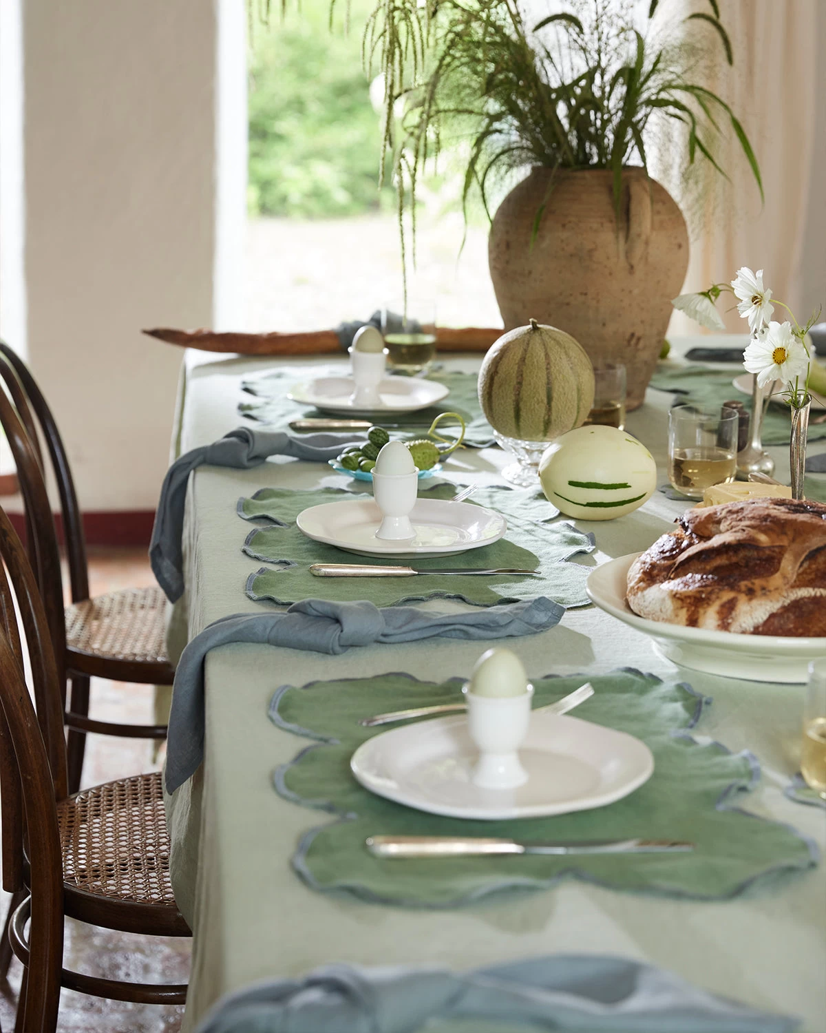 Pistachio & Mineral 100% French Flax Linen Cloud Placemats (Set Of Four) 5 Pistachio & Mineral 100% French Flax Linen Cloud Placemats (Set Of Four) - Image 3