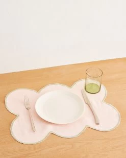 Rosewater & Sage 100% French Flax Linen Cloud Placemats (Set Of Four)