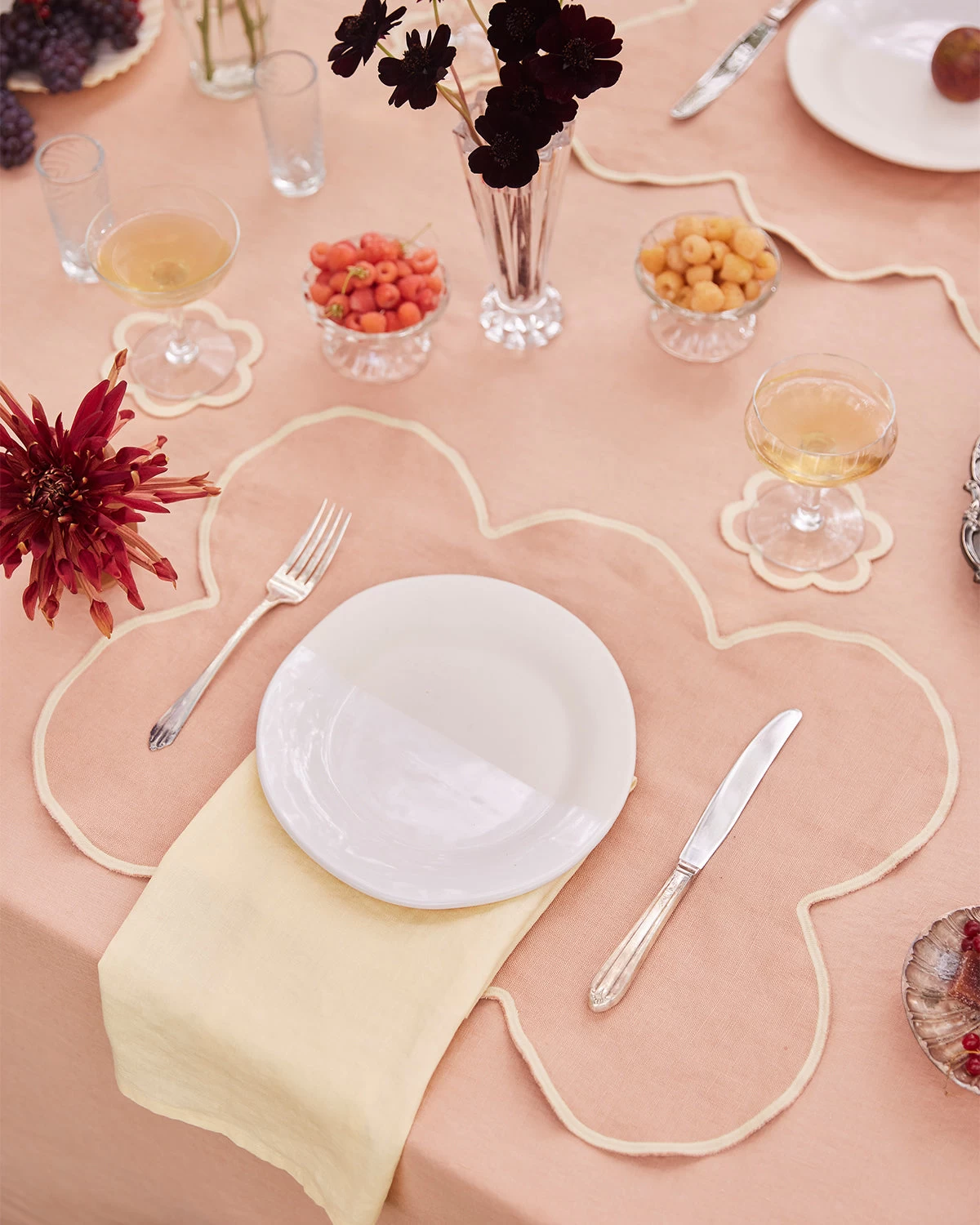 Terracotta & Limoncello 100% French Flax Linen Cloud Placemats (Set Of Four) 4 Terracotta & Limoncello 100% French Flax Linen Cloud Placemats (Set Of Four) - Image 2