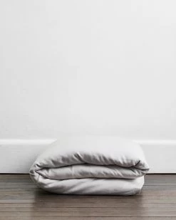 Fog 100% French Flax Linen Duvet Cover