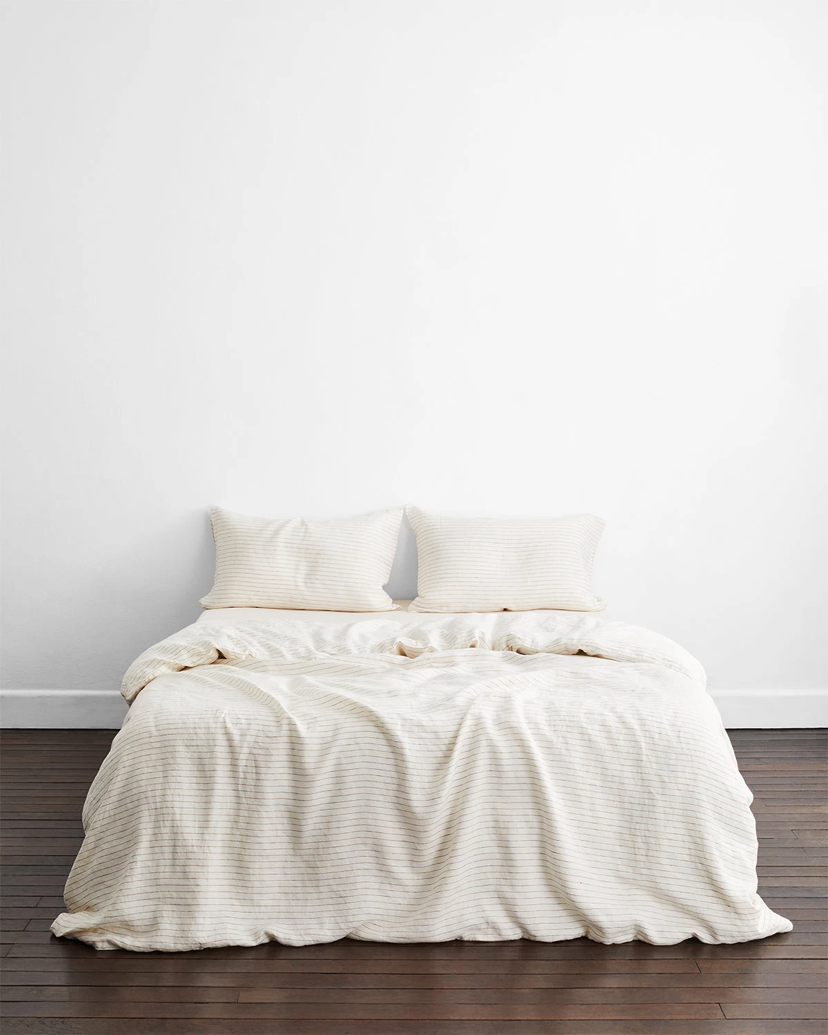 Rust Stripe 100% French Flax Linen Duvet Cover 4 Rust Stripe 100% French Flax Linen Duvet Cover - Image 2