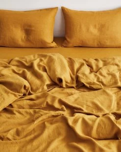 Turmeric 100% French Flax Linen Duvet Cover -Bed Series Store DUVET03 90bcd3e1 5049 41e0 8b55 ceeabb721cf0