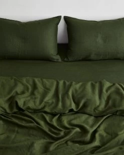 Olive 100% French Flax Linen Duvet Cover -Bed Series Store DUVET03 a0ff0763 ef84 4a21 bf66 63dfc8e61281