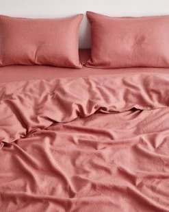Pink Clay 100% French Flax Linen Duvet Cover -Bed Series Store DUVET03 d077a480 3cee 4883 bcfd 5cc14ee2289c
