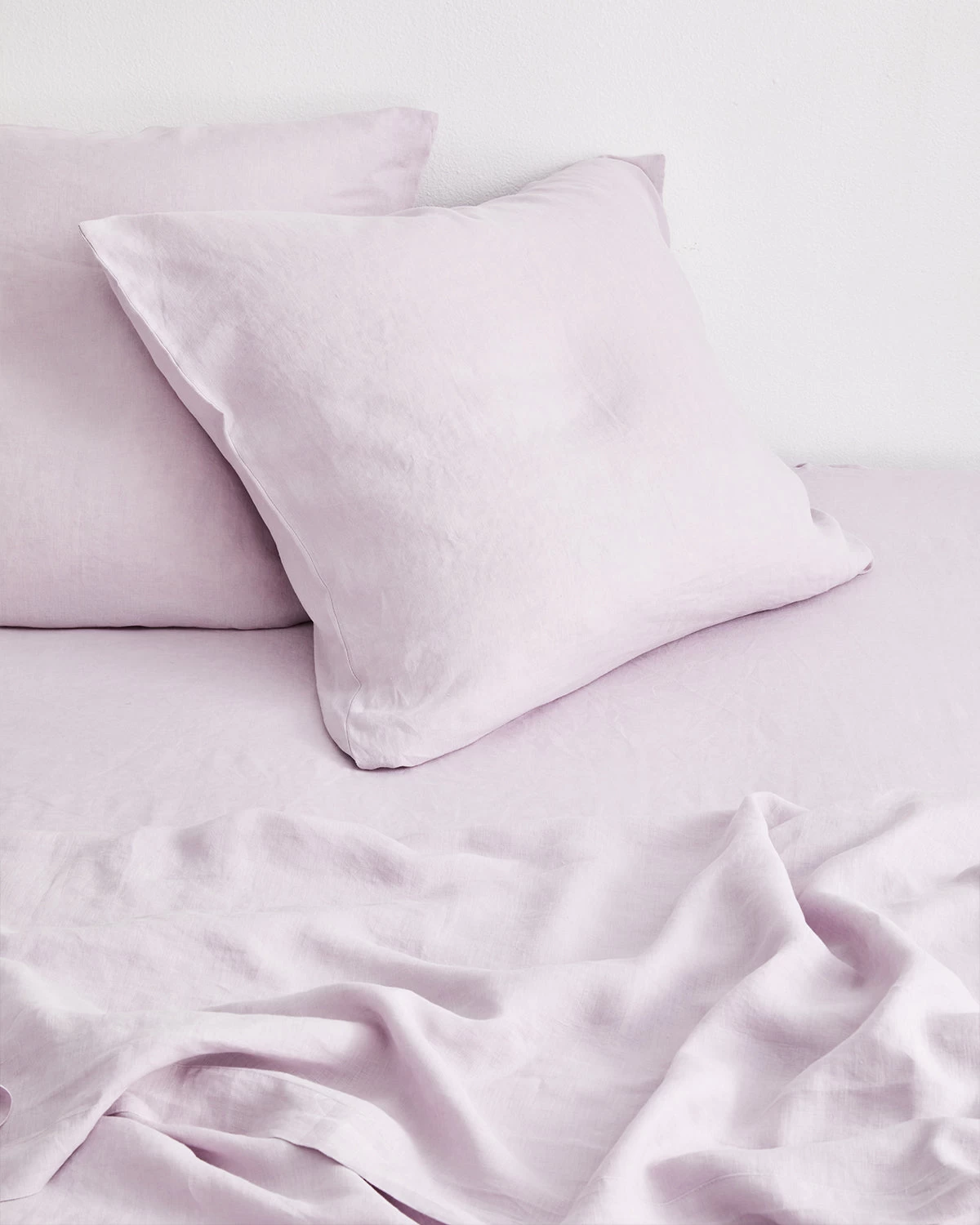 Lilac 100% French Flax Linen European Pillowcases (Set Of Two) 4 Lilac 100% French Flax Linen European Pillowcases (Set Of Two) - Image 2