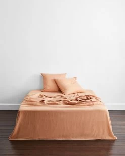 Terracotta 100% French Flax Linen European Pillowcases (Set Of Two) -Bed Series Store EURO03 02bc8f1c 2f44 4a4c ad0b 6407b65bcdb4