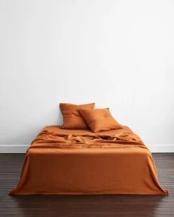 Rust 100% French Flax Linen European Pillowcases (Set Of Two) 9 Rust 100% French Flax Linen European Pillowcases (Set Of Two) -Bed Series Store EURO03 612193a5 600e 42dd 9263 640053adf01b