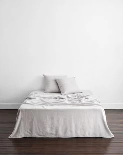Fog 100% French Flax Linen European Pillowcases (Set Of Two) -Bed Series Store EURO03 93ebec04 a2af 48c3 bdb7 7a307ce23a72