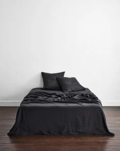 Charcoal 100% French Flax Linen European Pillowcases (Set Of Two) -Bed Series Store EURO03 bdcc65dd 76ff 4449 bade 991f887a85b7