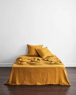 Turmeric 100% French Flax Linen European Pillowcases (Set Of Two) -Bed Series Store EURO03 e8c383f1 d132 4c62 864a f9ea13c157a7
