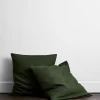 Olive 100% French Flax Linen European Pillowcases (Set Of Two) 2 Olive 100% French Flax Linen European Pillowcases (Set Of Two) -Bed Series Store Euros 04