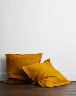 Turmeric 100% French Flax Linen European Pillowcases (Set Of Two)