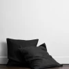 Charcoal 100% French Flax Linen European Pillowcases (Set Of Two) -Bed Series Store Euros 10