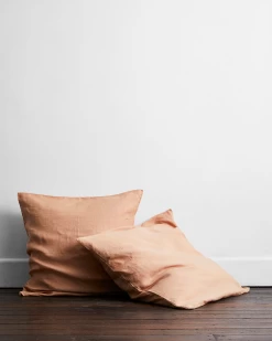 Terracotta 100% French Flax Linen European Pillowcases (Set Of Two)