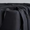 Charcoal 100% French Flax Linen Fitted Sheet -Bed Series Store FITTEDSHEET01