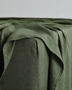 Olive Stripe 100% French Flax Linen Fitted Sheet