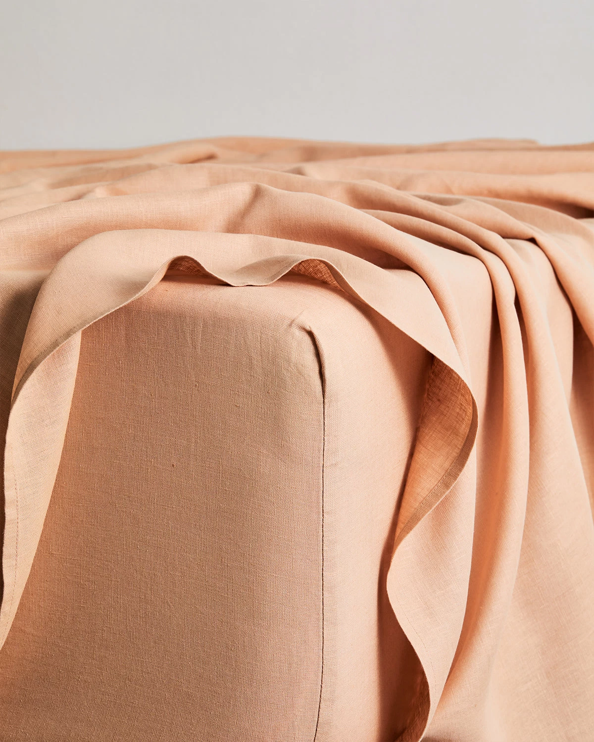 Terracotta 100% French Flax Linen Fitted Sheet 3 Terracotta 100% French Flax Linen Fitted Sheet