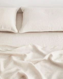 Oatmeal 100% French Flax Linen Fitted Sheet 9 Oatmeal 100% French Flax Linen Fitted Sheet -Bed Series Store FITTEDSHEET02 0c834bf1 9e6f 49f5 8107 84d4a6543e9c