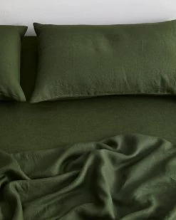 Olive 100% French Flax Linen Fitted Sheet 8 Olive 100% French Flax Linen Fitted Sheet -Bed Series Store FITTEDSHEET02 4d268bd1 da42 4078 b3cc 6dd01918e5bc