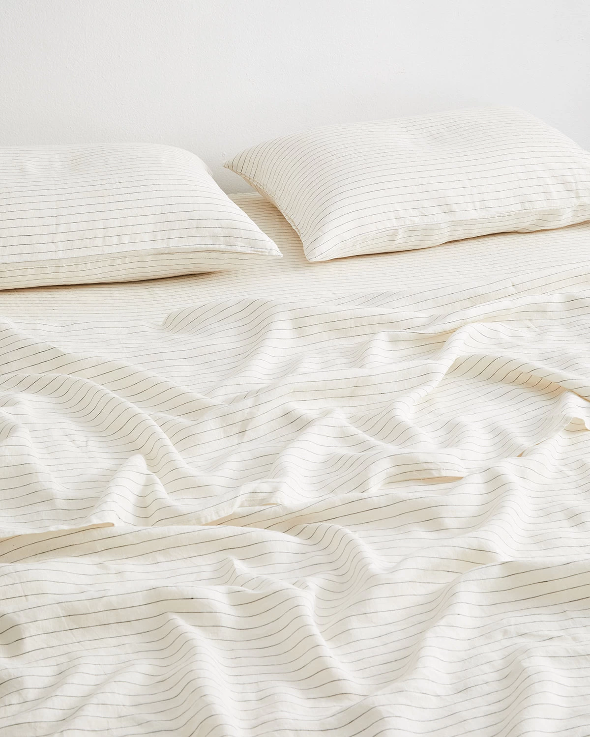 Stripe 100% French Flax Linen Fitted Sheet 4 Stripe 100% French Flax Linen Fitted Sheet - Image 2