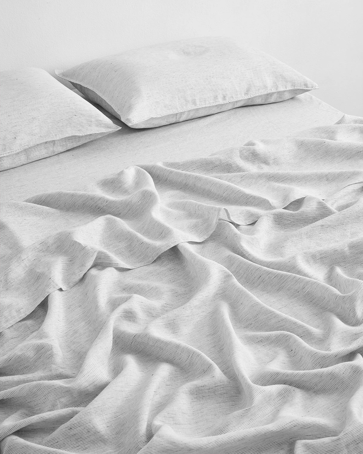 Pinstripe 100% French Flax Linen Fitted Sheet 4 Pinstripe 100% French Flax Linen Fitted Sheet - Image 2