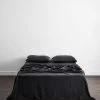 Charcoal 100% French Flax Linen Flat Sheet -Bed Series Store FLATSHEET01