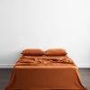 Rust 100% French Flax Linen Flat Sheet -Bed Series Store FLATSHEET01 5be08268 2cd2 4b11 af3d de3d1002eee6