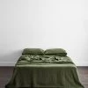 Olive Stripe 100% French Flax Linen Flat Sheet 2 Olive Stripe 100% French Flax Linen Flat Sheet -Bed Series Store FLATSHEET01 665dd49c 3353 4f1a 84b9 f12c8aff4979