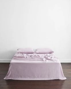 Lilac 100% French Flax Linen Flat Sheet