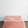 Peach 100% French Flax Linen Flat Sheet -Bed Series Store FLATSHEET01 7f9623e8 4d6d 4677 a4e1 7ef32e799c90